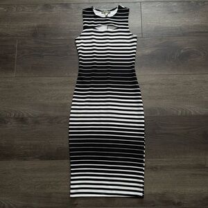 Bodycon stretchy striped dress